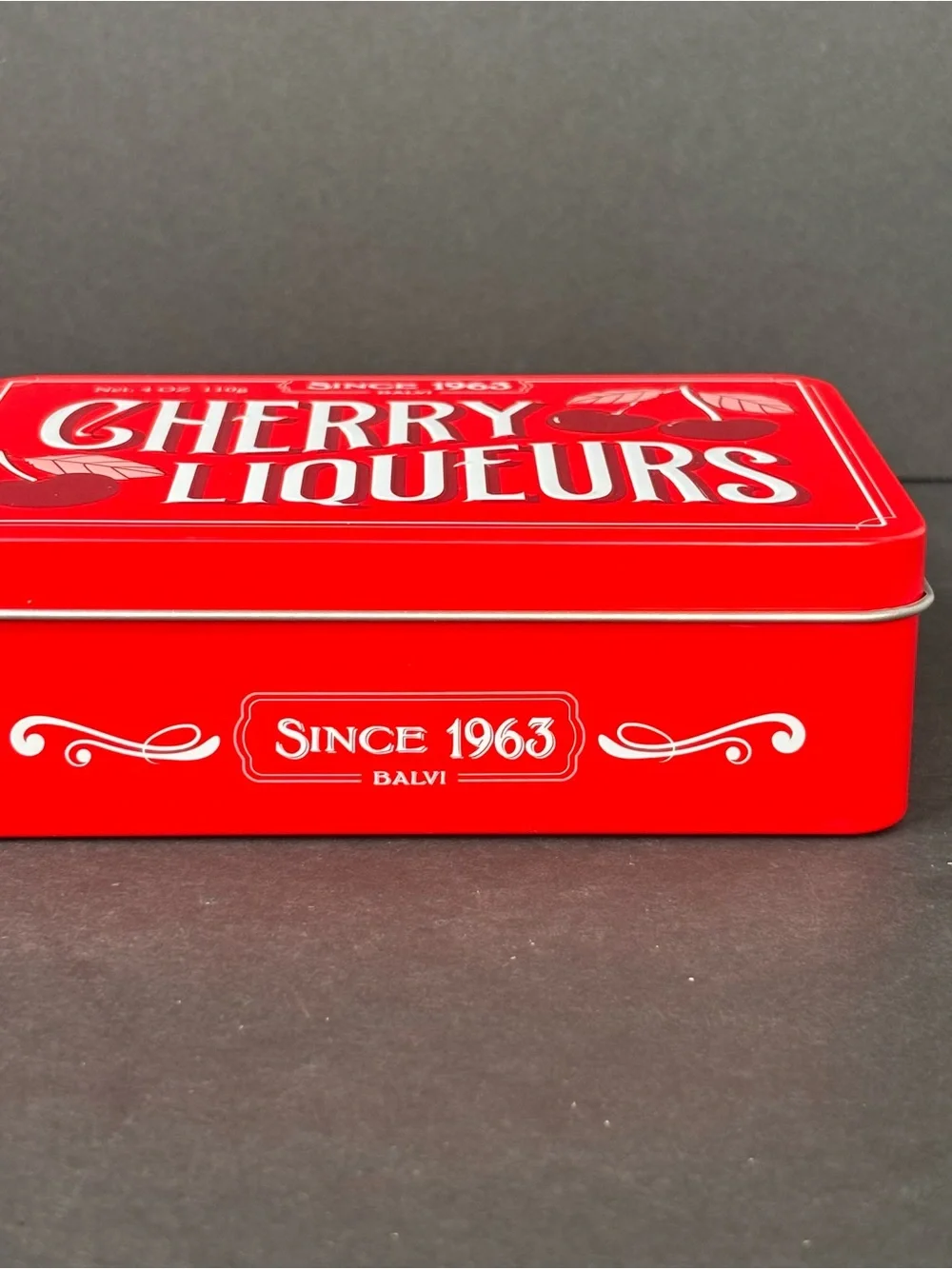 Anthropologie x Balvi Cherry Liqueur Jewelry Box Retro Candy Tin Style Velvet